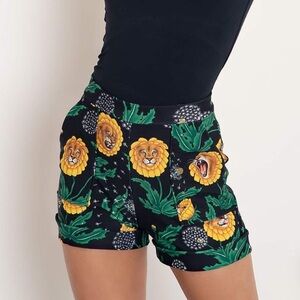 Blackmilk Dandy Lions Cuffed Shorts
